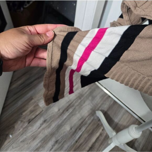 Jana Womens Sweater Cardigan Size XL Open Front Striped - Picture 5 of 8